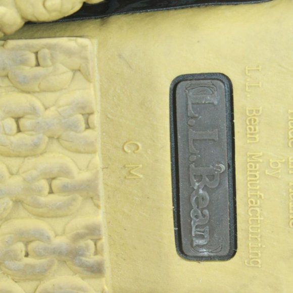 LL Bean Black Leather Lace Up Unlined Mid Calf Duck Boots Size 7 M - Picture 8 of 9